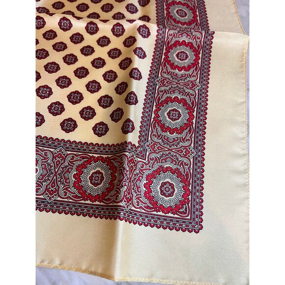 Harrods Beige and Red Patterned Scarf - Picture 4 of 4